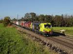 Die 193 556 und die 193 555 mit einem KLV-Zug am 14.10.2017 unterwegs bei Hilperting.