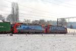 Vielfalt an der Strecke Bern - Thun (bei Gümligen): SBB Cargo International mit den beiden Loks 193 464 und 193 468. 29.Januar 2019 