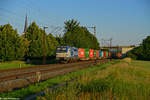 Am Abend des 23.06.2020 ist 193 842 (boxXpress) im Maintal bei Thüngersheim in Richtung Norden unterwegs.