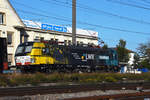 Eingemietete Siemens Vectron 193 717-6 der BLS durchfährt den Bahnhof Pratteln.