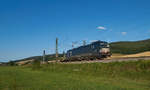 Am 21.7.2020 war X4E 612 bei Haunetal-Neukirchen mit einem Containerzug in Richtung Süden unterwegs.