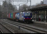 SBB - Lok 193 532 vor Güterzug bei der durchfahrt in Sissach am 26.02.2021