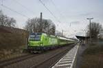 193 604-6 durchfährt mit einem FlixTrain-Zug Essen-Kray Süd (08.01.2022)