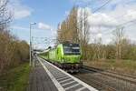 FlixTrain 10 auf dem Weg nach Berlin-Südkreuz im Bahnhof Bönen-Nordbögge (10.04.2022)