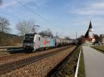 Die 193 801 mit einem Kesselzug am 01.03.2014 unterwegs bei Hausbach.