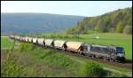 X 4 E-873 mit Güterzug am 19.04.2014 bei Harrbach