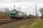 193 248 der ELL schleppte am 21.03.21 einen Containerzug für die SETG durch Greppin Richtung Dessau.