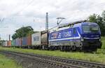 Die RTB Cargo-193 792 rollt am 07.07.2021 langsam in das Ausweichgleis des Bahnhofs Boisheim ein, um eine Zugkreuzung abzuwarten