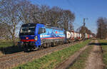 Lokomotive 193 520 am 28.02.2022 mit einem gemischten Güterzug in Boisheim.