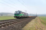 193 203-7 mit einem Containerzug Richtung Fulda unterwegs,gesehen am 15.02.2023 bei Reilos.