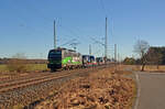 Der sonntägliche MAN-Zug aus Polen wurde am 28.01.24 mit dem RFO-Vectron 193 734 bespannt.