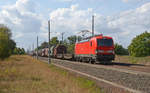 193 385 führte am 24.09.19 einen gemischten Güterzug durch Brehna Richtung Bitterfeld.