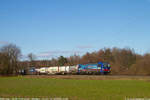Hier zu sehen ist eine SBB 193er mit einem Güterzug aus Rotterdam, wie sie diesen an dem sonnigen Nachmittag des 07.03.2021 durch Ratingen-Lintorf zieht.