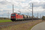 Am 03.04.22 führte 193 378 einen Silozug mit Ziel Rotterdam durch Wittenberg-Labetz Richtung Dessau.