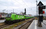 FLX76336 (München - Frankfurt/Main Süd) fährt am 20.06.2021 mit Lok 193 604 aufgrund einer Signalstörung mit knapp 30min Verspätung in den Würzburger Hbf ein.