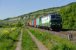 193 732 ELL  European Gateway Services  mit einem Containerzug bei Thüngersheim Richtung Würzburg, 07.05.2020