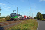 193 947 der RFO schleppte am 17.09.23 den aus Polen kommenden MAN-Zug durch Wittenberg-Labetz Richtung Dessau.
