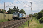 193 851 Boxxpress mit einem Containerzug bei Vogelbeck am 06.07.2016