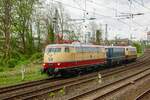 E03 001 DB mit E41 001 & DB 103 245-7 in Wuppertal, April 2024.
