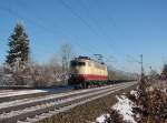 E03 001 mit Sonderzug bei Zorneding (am 11.01.06)