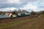 Railadventure 103 222 mit Luxon Aussichtswagen am 19.02.22 bei Hösbach (Landkreis Aschaffenburg)