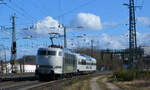 Schienenabenteuer unterwegs: Railadventure 103 222-6 beförderte am Samstag, 19.02.2022, bei einer seltenen Rundfahrt den LUXON-Panoramawagen CH-RADVE 61 85 8990 003-3 SRmz quer durch Bayern von