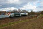 Railadventure 103 222 mit Luxon Aussichtswagen am 19.02.22 bei Hösbach (Landkreis Aschaffenburg)