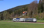 103 222-6 mit dem DPE 9470 (Gaiblingen - Baiersbronn) bei Heselbach 28.4.22