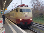 10.12.2022: Sonderfahrt mit der 103 113-7 am Braunschweiger Bahnhof 