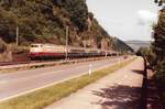 DB 103 205-0 (Bw Hamburg-Eidelstedt) mit IC 509 'Kommodore' (Hamburg-Frankfurt) zwischen Oberwesel und Pfalz am 20.