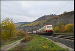 DB Museum 103 245 mit dem Sonderzug F337 K�ln -Regensburg am 31.10.2026 bei Himmelstadt im Maintal.
