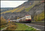 DB Museum 103 245 mit dem Sonderzug F337 K�ln -Regensburg am 31.10.2026 bei Himmelstadt im Maintal.