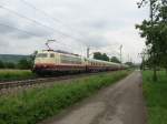 Am 11.6.2008 um 14.39Uhr durchfhrt Br103 184-8 mit dem TEE von Landquart nach Dortmund, Eimeldingen.