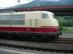 Detailansicher der 103 184-8 im Bahnhof Landquart.