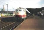 103 185-5 mach Station im Bahnhof Bebra mit dem IC  Alpenland .