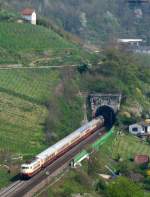 103 184-8 mit dem TEE 91300 (Basel Bad Bf-Dortmund Hbf) am Isteiner Klotz 14.4.09