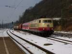 Am 11.03.2010 fuhr BR 103 222-6 mit diesem Messzug in den Bahnhof Altenbeken ein.