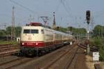 103 184 mit dem IC 1817 nach Kln Hbf bei der Durchfahrt durch Mlheim Styrum am 11.07.2010