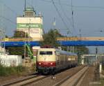 Showtime: 103 184-8 poltert am 10.10.10 mit dem sonntglichen IC 1817 von Hamburg-Altona nach Kln Hbf durch Tostedt Richtung Bremen Hbf.