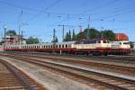 Die 218 105-5 neben 103 184-8 in Traunstein am 01,08,10