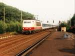 103 193-9 mit IR 2749 Aachen-Hannover auf Bahnhof Viersen am 26-8-1997.