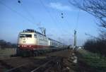 103 104 bei Renchen mit EC7 in Richtung Basel, 15.01.1989.