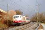 Nachdem seit dem Fahrplanwechsel am 11.12.2011 jeden Freitag die Mnchner 103 245-7 mit dem IC 118 das Filstal bei einer dicken Wolkendecke durchfuhr, sollte es am gestritgen Freitag, den 13.1.2012,