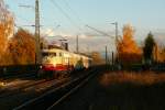 103 222 auf Messfahrt zwischen Rastatt und Kehl als Messzug 92307 in Kork. 6.11.12