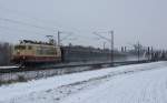 Am 9.Februar 2013 war 103 222 als DPE 75923 auf dem Weg von Hildesheim nach Kassel Hbf. Hier zeigt das Bild den Sonderzug bei Elze.