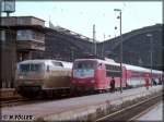 120 139  Mrklin  und 103 127 stehen im September 1997 eintrchtig nebeneinander im Leipziger Hauptbahnhof