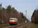 Am 16.3.2013 kam ganz überraschend die 103 235 auf ihrer ersten Probefahrt nach dem Werkstattaufenthalt in Forchheim bei Karlsruhe vorbei.