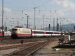 BR 103 113 mit einem Sonderzug bei der Ausfahrt in Basel Bad am 25.09.2013