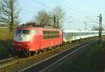 103 241 mit IR 2180 (Hannover–Fredericia) am 30.03.1999 in Bad Bevensen