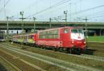 103 212 mit Fuball-Sonderzug (Hamburg–Dortmund) am 17.02.2001 in Hamburg-Harburg